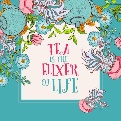 Tea time design banner templates set vector