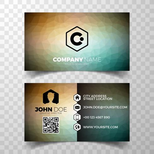 Vector modern green business card design template on clean backgound.