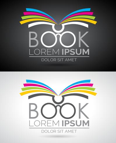 Vector book logo illustration. Icon template for education or company.