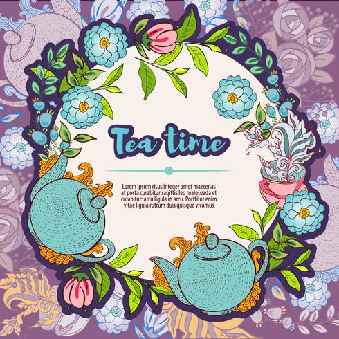 Tea time design banner templates card vector