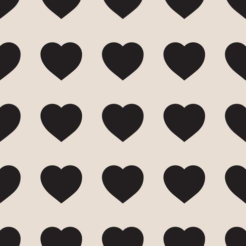 Monochrome seamless pattern with hearts vector