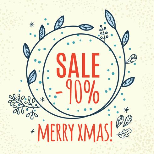 Christmas sale design template web banner vector