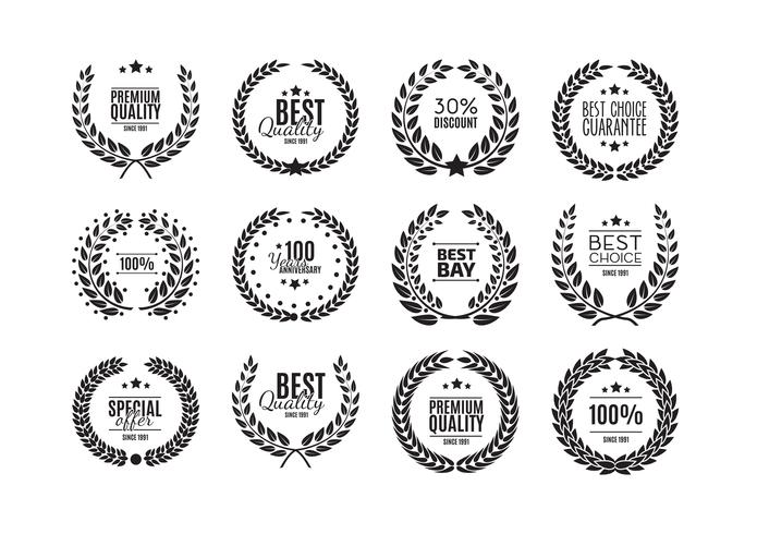 Premium quality laurel wreath collection isolated vector