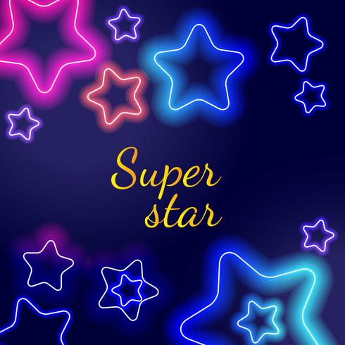 Glowing Neon Stars vector