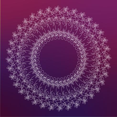 Round frame, border of floral  vector