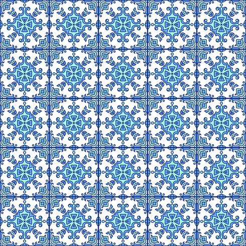 Portuguese azulejo tiles. Blue and white gorgeous seamless patte vector