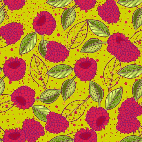 raspberries in doodle, vector