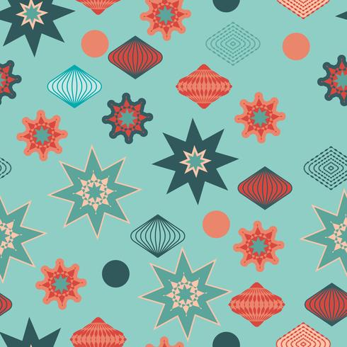 Retro christmas decorations, seamless pattern vector