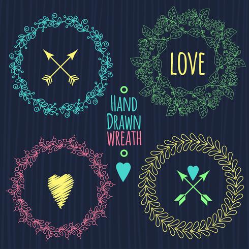 Set of hipster vintage design elements vector