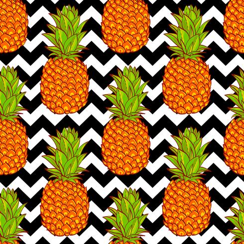 Fondo de piñas tropicales vector