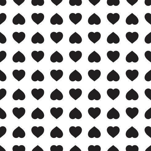 Monocromo de patrones sin fisuras con corazones vector