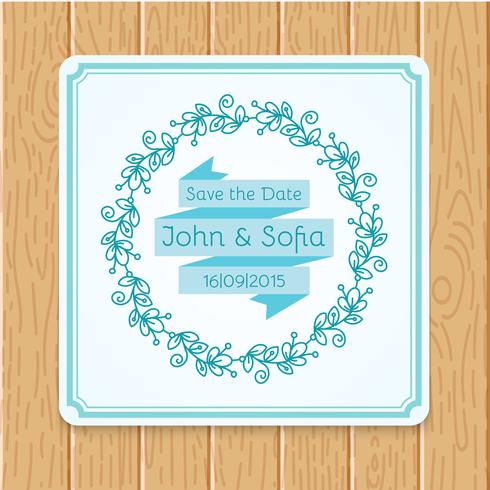 Invitación de boda floral vintage forma cuadrada vector