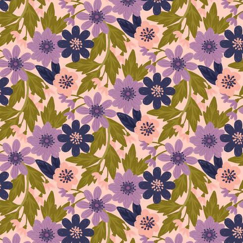 Vector Hand Drawn Floral Background