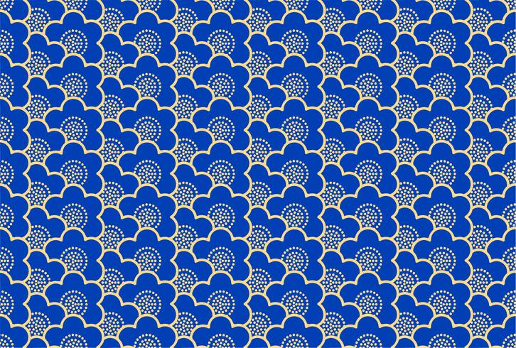 Japanese ornament with sakura flowers vector seamless pattern
