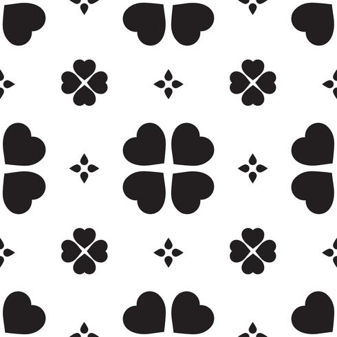 Monochrome seamless pattern with hearts vector