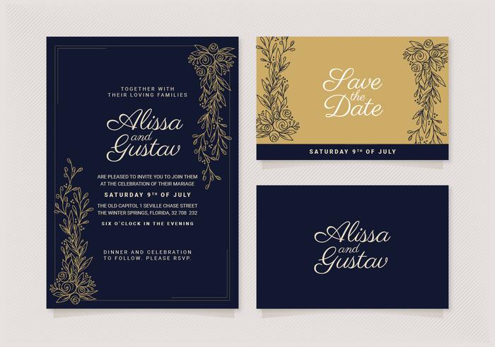 Invitación elegante de la boda del vector