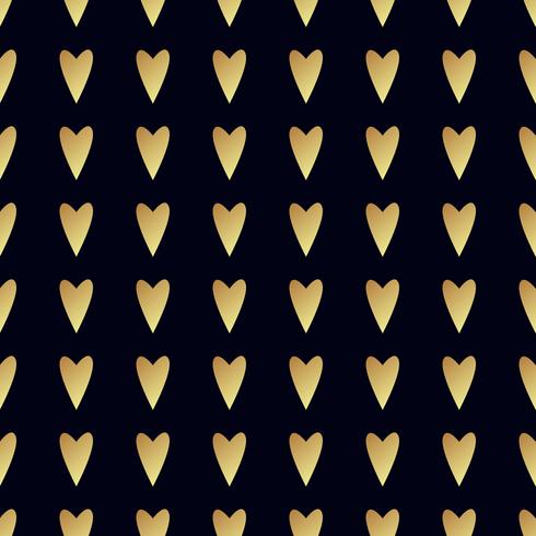 Seamless  gold pattern with hearts.  vector