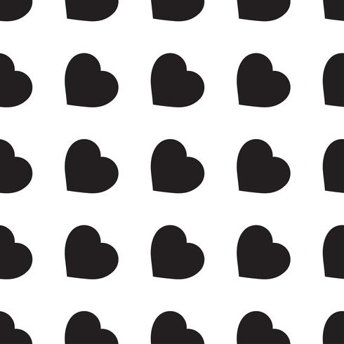 Monochrome seamless pattern with hearts vector
