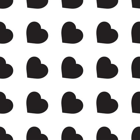 Monocromo de patrones sin fisuras con corazones vector