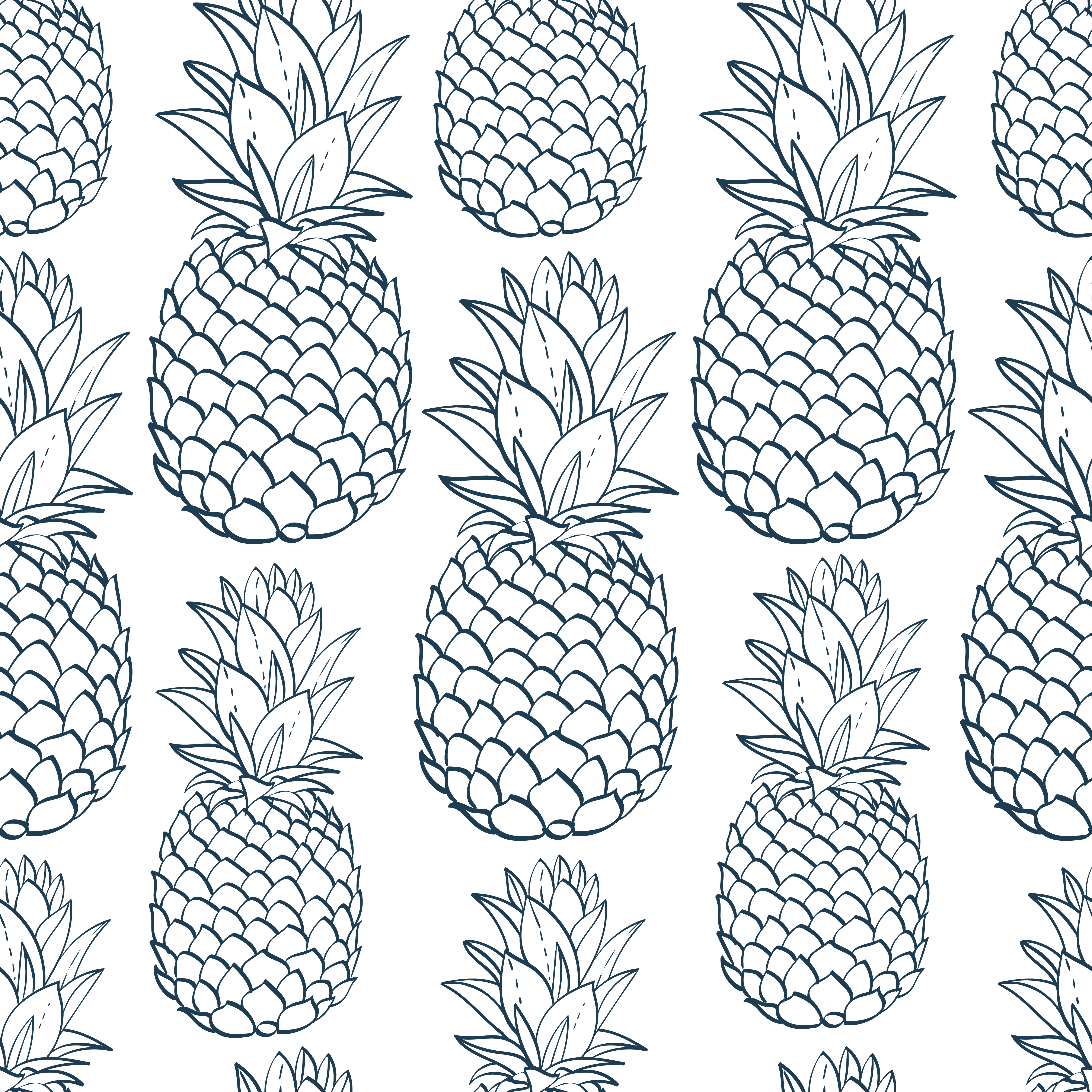 Download Exotic seamless pattern with silhouettes tropical fruit pineapples. 347327 Vector Art at Vecteezy