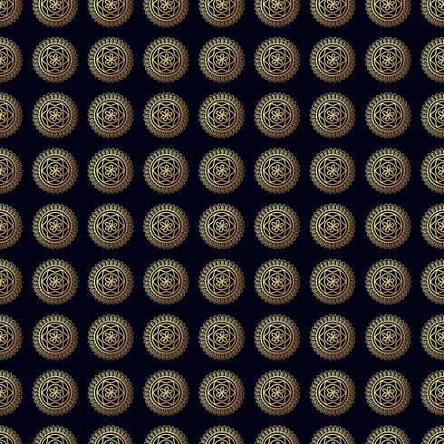 Gold flower seamless pattern. vector