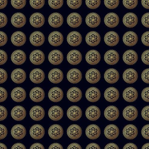 Gold flower seamless pattern. vector