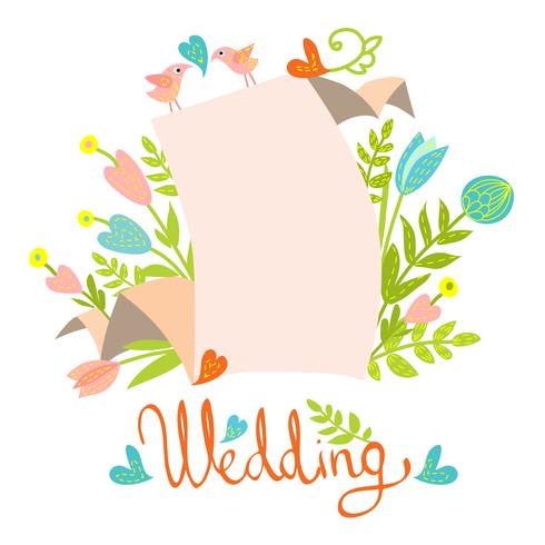 plantilla de tarjeta de invitación de boda vector