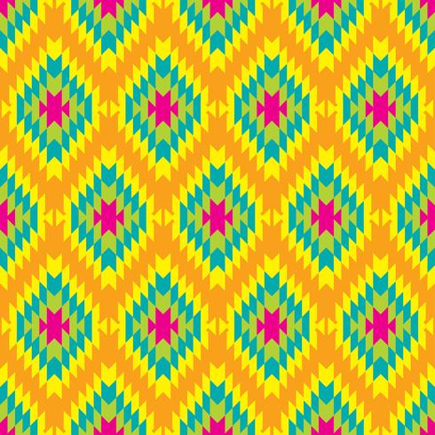 Mexican Folkloric  tracery textile seamless pattern vector