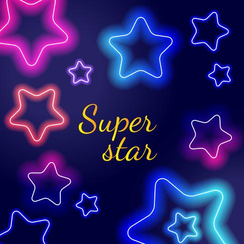 Glowing Neon Stars vector