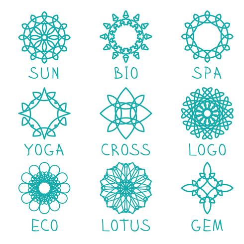 Round geometric ornaments vector