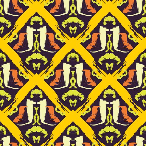 Hand drawn painted seamless pattern. vector
