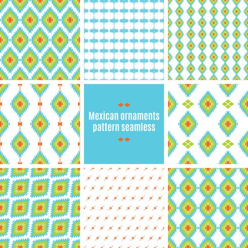 Tracería folklórica mexicana textil patrón sin costuras vector