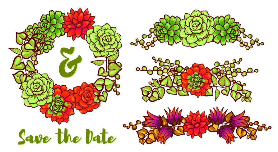 Succulent Wreath vector