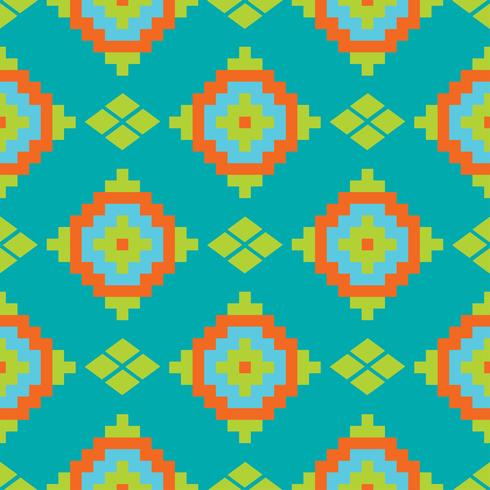 Mexican Folkloric  tracery textile seamless pattern vector