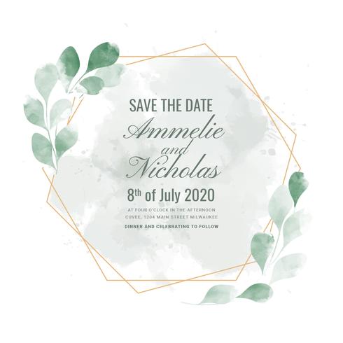 Vector Eucalyptus Save the Date Card