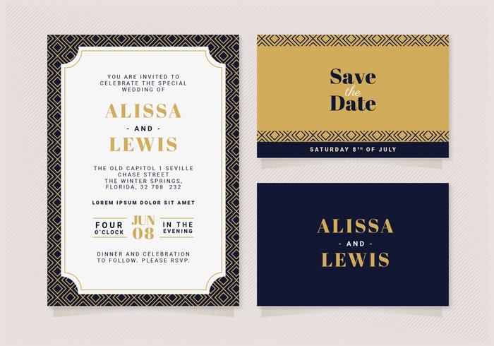 Vector Elegant Wedding Invitation