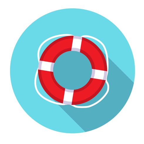 Lifebuoy flat web icon. vector