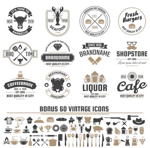 Vintage Retro Vector Labels for banner