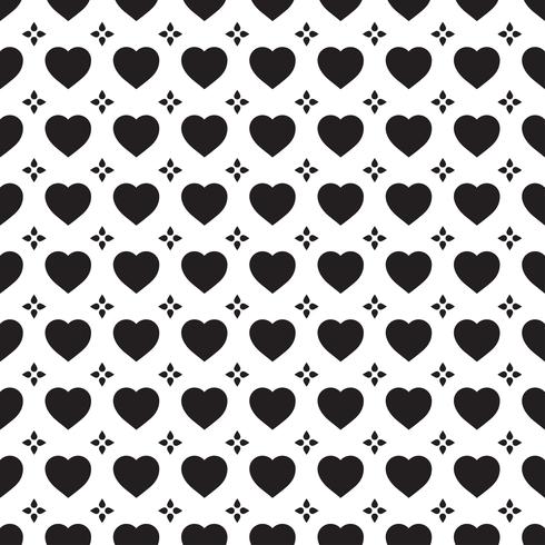 Monochrome seamless pattern with hearts vector