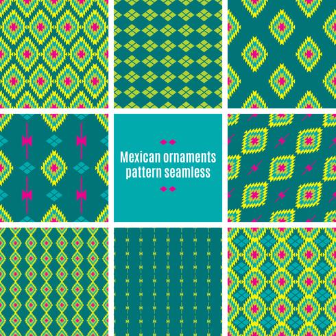 Mexican Folkloric  tracery textile seamless pattern vector