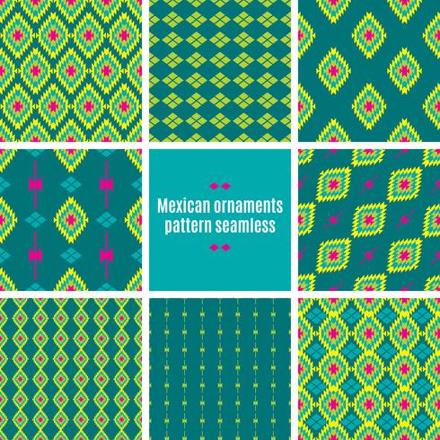 Tracería folklórica mexicana textil patrón sin costuras vector