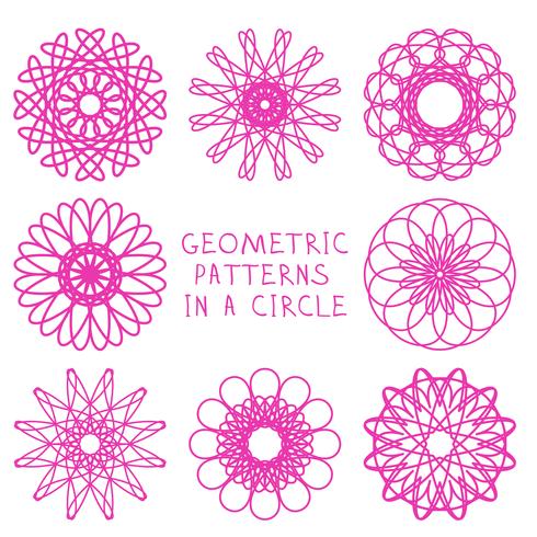 Round geometric ornaments vector