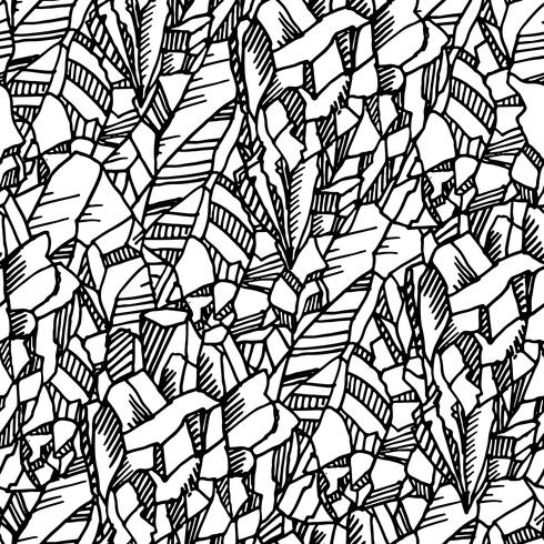 Seamless black and white pattern with crystals vector