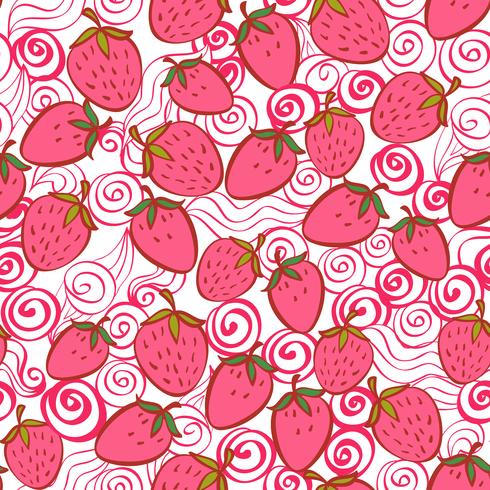 seamless pattern with strawberry vector