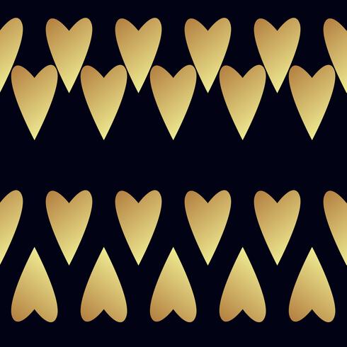 Seamless  gold pattern with hearts.  vector