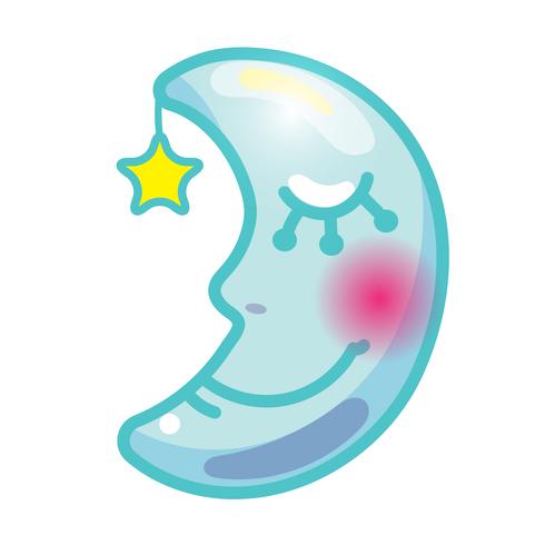 sleeping smiling moon in the nightcap vector