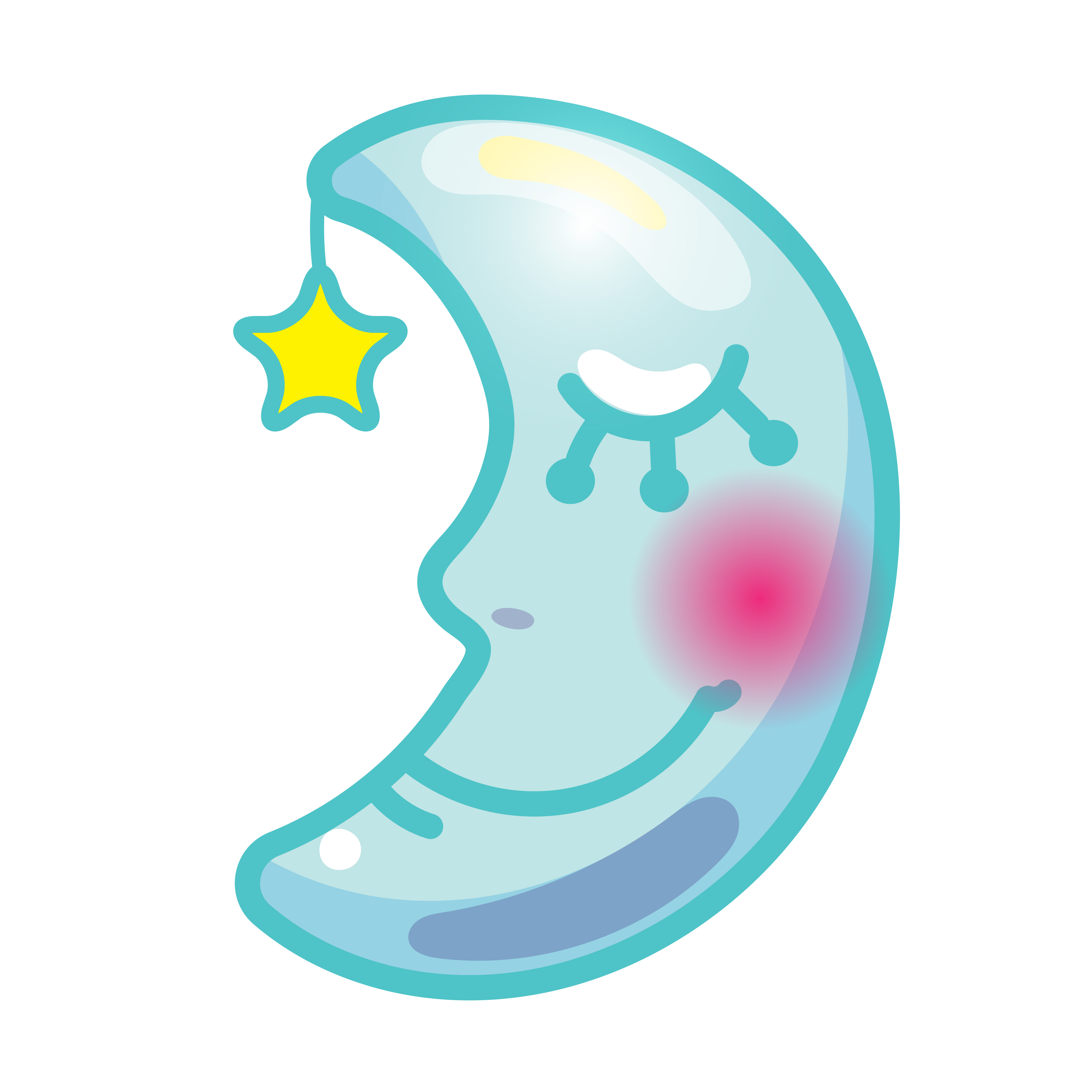 sleeping smiling moon in the nightcap 347703 Vector Art at Vecteezy