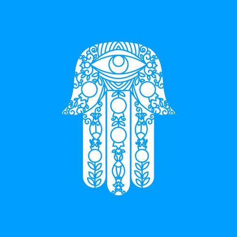 Laser cutting template  Hamsa vector