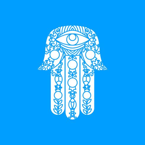 Laser cutting template  Hamsa vector