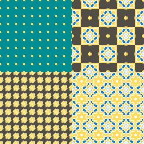 Portuguese azulejo tiles. Seamless patterns.  vector